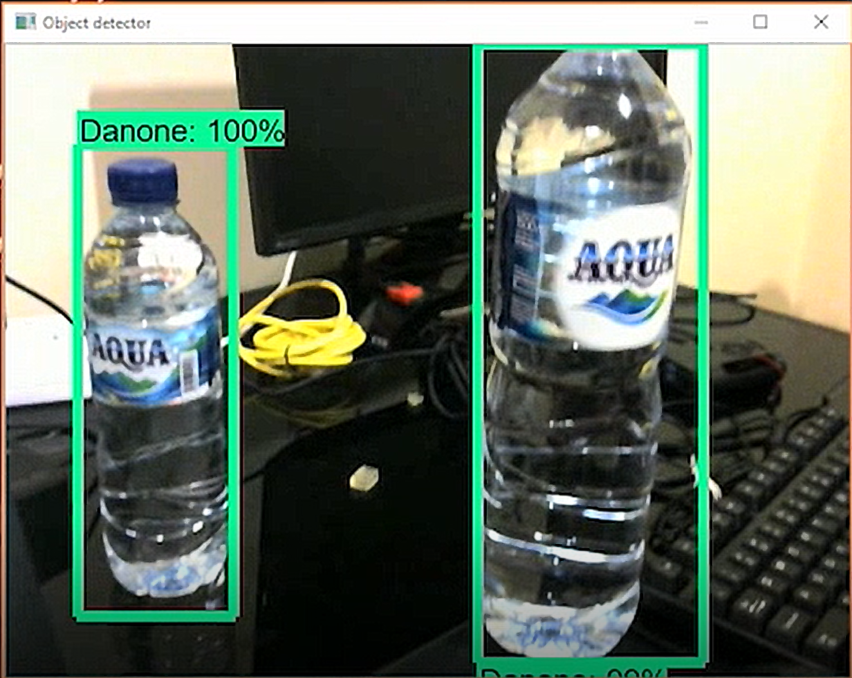Raspberry Pi Object Detection - Contoh deteksi botol aqua